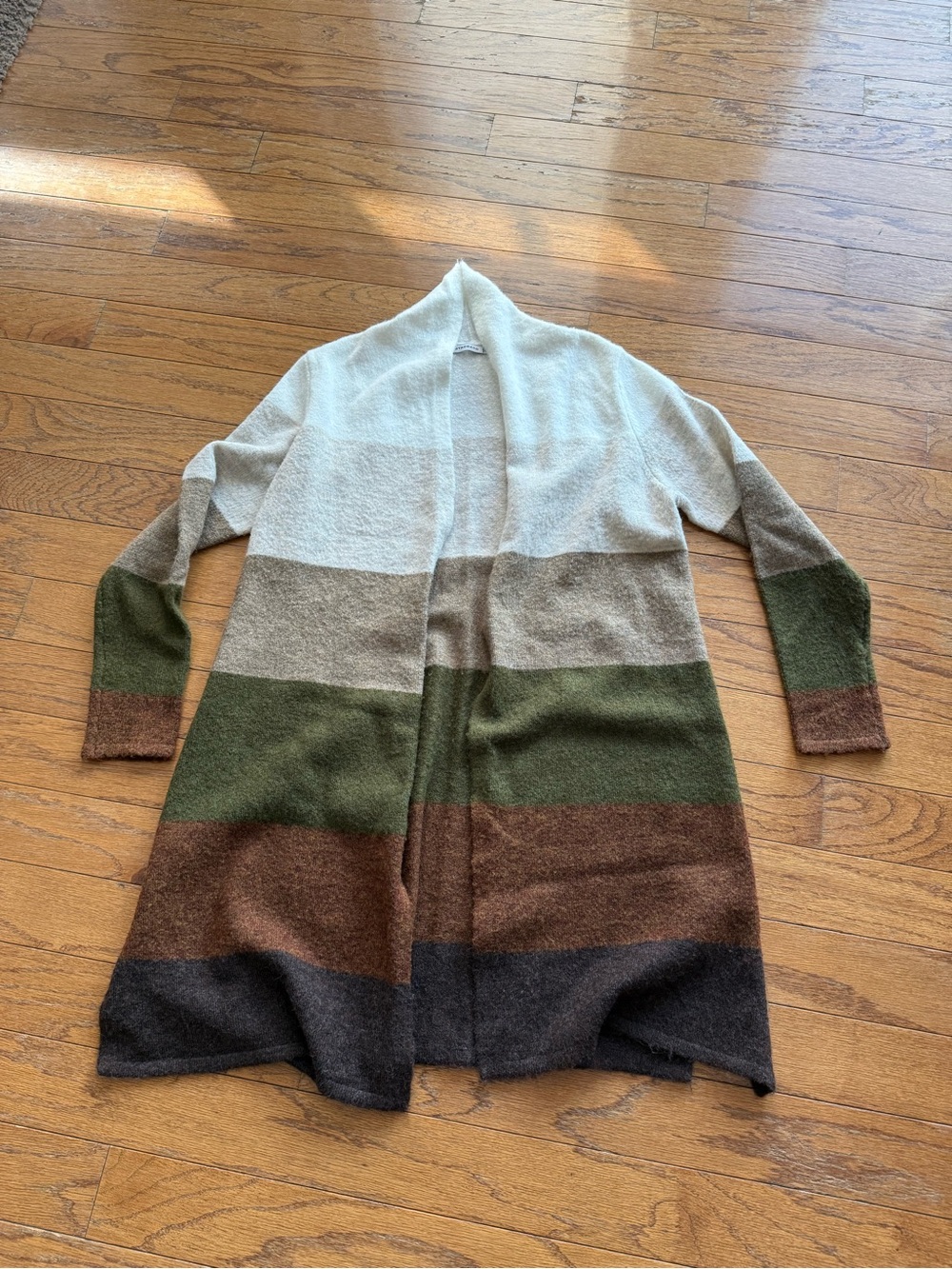 Staccato Striped Open-Front Cardigan